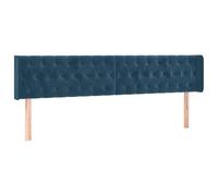 vidaXL 2X Têtes de Lit Meubles de Chambre à Coucher Accessoires de Lit Simple Têtes de Cadre de Lit Intérieur Bleu Foncé 100x7x78/88 cm Velours