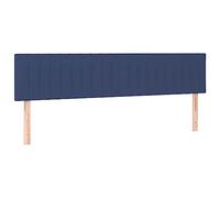 vidaXL 2X Têtes de Lit Meubles de Chambre à Coucher Accessoires de Lit Simple Têtes de Cadre de Lit Intérieur Bleu 100x5x78/88 cm Tissu