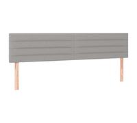 vidaXL 2X Têtes de Lit Meubles de Chambre à Coucher Accessoires de Lit Simple Têtes de Cadre de Lit Intérieur Gris Clair 100x5x78/88 cm Tissu