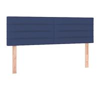 vidaXL 2X Têtes de Lit Meubles de Chambre à Coucher Accessoires de Lit Simple Têtes de Cadre de Lit Intérieur Bleu 72x5x78/88 cm Tissu