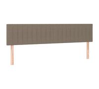 vidaXL 2X Têtes de Lit Meubles de Chambre à Coucher Accessoires de Lit Simple Têtes de Cadre de Lit Intérieur Taupe 80x5x78/88 cm Tissu