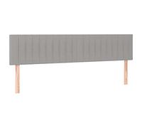 vidaXL 2X Têtes de Lit Meubles de Chambre à Coucher Accessoires de Lit Simple Têtes de Cadre de Lit Intérieur Gris Clair 80x5x78/88 cm Tissu