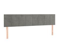 vidaXL 2X Têtes de Lit Meubles de Chambre à Coucher Accessoires de Lit Simple Têtes de Cadre de Lit Intérieur Gris Clair 80x5x78/88 cm Velours