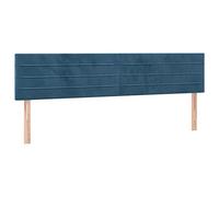 vidaXL 2X Têtes de Lit Meubles de Chambre à Coucher Accessoires de Lit Simple Têtes de Cadre de Lit Intérieur Bleu Foncé 90x5x78/88 cm Velours