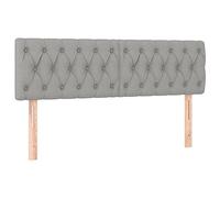 vidaXL 2X Têtes de Lit Meubles de Chambre à Coucher Accessoires de Lit Simple Têtes de Cadre de Lit Intérieur Gris Clair 72x7x78/88 cm Tissu