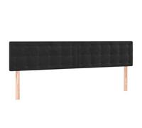 vidaXL 2X Têtes de Lit Meubles de Chambre à Coucher Accessoires de Lit Simple Têtes de Cadre de Lit Intérieur Noir 80x5x78/88 cm Velours