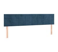 Hoofdborden 2 st 80x5x78/88 cm fluweel donkerblauw346072