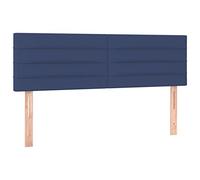 vidaXL 2X Têtes de Lit Meubles de Chambre à Coucher Accessoires de Lit Simple Têtes de Cadre de Lit Intérieur Bleu 72x5x78/88 cm Tissu