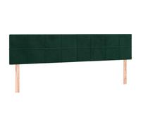 vidaXL 2X Têtes de Lit Meubles de Chambre à Coucher Accessoires de Lit Simple Têtes de Cadre de Lit Intérieur Vert Foncé 100x5x78/88 cm Velours