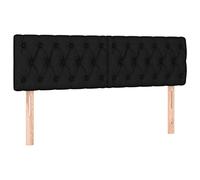 vidaXL 2X Têtes de Lit Meubles de Chambre à Coucher Accessoires de Lit Simple Têtes de Cadre de Lit Intérieur Noir 72x7x78/88 cm Tissu