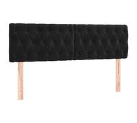 vidaXL 2X Têtes de Lit Meubles de Chambre à Coucher Accessoires de Lit Simple Têtes de Cadre de Lit Intérieur Noir 72x7x78/88 cm Velours