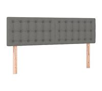 vidaXL 2X Têtes de Lit Meubles de Chambre à Coucher Accessoires de Lit Simple Têtes de Cadre de Lit Intérieur Gris Foncé 72x5x78/88 cm Tissu