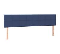 vidaXL 2X Têtes de Lit Meubles de Chambre à Coucher Accessoires de Lit Simple Têtes de Cadre de Lit Intérieur Bleu 90x5x78/88 cm Tissu