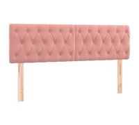 vidaXL 2X Têtes de Lit Meubles de Chambre à Coucher Accessoires de Lit Simple Têtes de Cadre de Lit Intérieur Rose 80x7x78/88 cm Velours