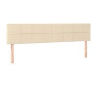 vidaXL 2X Têtes de Lit Meubles de Chambre à Coucher Accessoires de Lit Simple Têtes de Cadre de Lit Intérieur Crème 90x5x78/88 cm Tissu