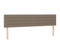 vidaXL 2X Têtes de Lit Meubles de Chambre à Coucher Accessoires de Lit Simple Têtes de Cadre de Lit Intérieur Taupe 90x5x78/88 cm Tissu
