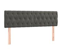 vidaXL 2X Têtes de Lit Meubles de Chambre à Coucher Accessoires de Lit Simple Têtes de Cadre de Lit Intérieur Gris Foncé 72x7x78/888 cm Velours