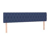 vidaXL 2X Têtes de Lit Meubles de Chambre à Coucher Accessoires de Lit Simple Têtes de Cadre de Lit Intérieur Bleu 90x7x78/88 cm Tissu