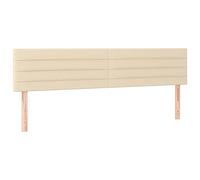 vidaXL 2X Têtes de Lit Meubles de Chambre à Coucher Accessoires de Lit Simple Têtes de Cadre de Lit Intérieur Crème 100x5x78/88 cm Tissu