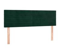 vidaXL 2X Têtes de Lit Meubles de Chambre à Coucher Accessoires de Lit Simple Têtes de Cadre de Lit Intérieur Vert Foncé 72x5x78/88 cm Velours