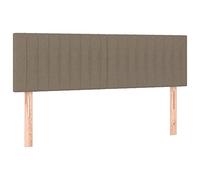 vidaXL 2X Têtes de Lit Meubles de Chambre à Coucher Accessoires de Lit Simple Têtes de Cadre de Lit Intérieur Taupe 72x5x78/88 cm Tissu
