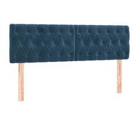 vidaXL 2X Têtes de Lit Meubles de Chambre à Coucher Accessoires de Lit Simple Têtes de Cadre de Lit Intérieur Bleu Foncé 80x7x78/88 cm Velours