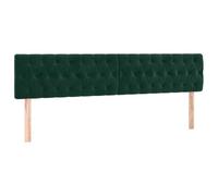 vidaXL 2X Têtes de Lit Meubles de Chambre à Coucher Accessoires de Lit Simple Têtes de Cadre de Lit Intérieur Vert Foncé 90x7x78/88 cm Velours