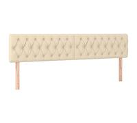 vidaXL 2X Têtes de Lit Meubles de Chambre à Coucher Accessoires de Lit Simple Têtes de Cadre de Lit Intérieur Crème 90x7x78/88 cm Tissu