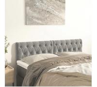 vidaXL 2x Têtes de Lit Meubles de Chambre à Coucher Accessoires de Lit Simple Têtes de Cadre de Lit Intérieur Gris Clair 346362
