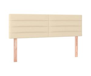 vidaXL 2X Têtes de Lit Meubles de Chambre à Coucher Accessoires de Lit Simple Têtes de Cadre de Lit Intérieur Crème 72x5x78/88 cm Tissu