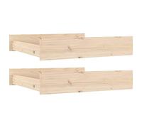 vidaXL 2X Tiroirs de Lit Accessoire de Chambre à Coucher Tiroirs de Rangement Unité de Rangement de Lit Intérieur Bois de Pin Massif