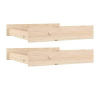 vidaXL 2x Tiroirs de Lit Accessoire de Chambre à Coucher Tiroirs de Rangement Unité de Rangement de Lit Intérieur Bois de Pin Massif