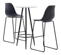 vidaXL 3-delige Barset kunststof zwart279760 Noir G