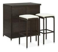 vidaXL 3-delige Barset poly rattan bruin313470 Brun G