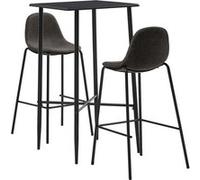 vidaXL 3-delige Barset stof donkergrijs279955 Gris G