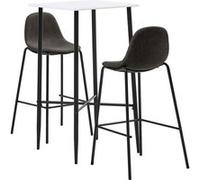 vidaXL 3-delige Barset stof donkergrijs3050006 Gris G