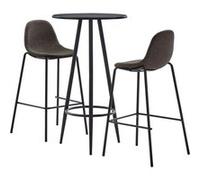 vidaXL 3-delige Barset stof donkergrijs3051125 Gris G
