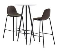 vidaXL 3-delige Barset stof donkergrijs3051133 Gris G