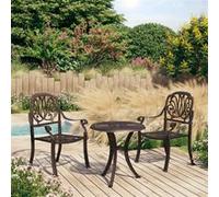 vidaXL 3-delige Bistroset gietaluminium bronskleurig3070565 Bronze G
