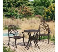 vidaXL 3-delige Bistroset gietaluminium bronskleurig3070571 Bronze G