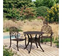 vidaXL 3-delige Bistroset gietaluminium bronskleurig3070574 Bronze G