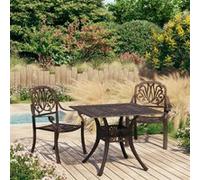vidaXL 3-delige Bistroset gietaluminium bronskleurig3070577 Bronze G