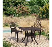 Ensemble de Bistro 3 pcs Aluminium Coulé Noir Patio Jardin Mobilier vidaXL