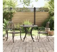 vidaXL 3-delige Bistroset gietaluminium bronskleurig3216322 G