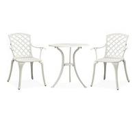 vidaXL 3-delige Bistroset gietaluminium wit315593 Blanc G