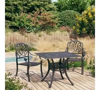 vidaXL 3-delige Bistroset gietaluminium zwart3070578 Noir G
