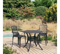 vidaXL 3-delige Bistroset gietaluminium zwart3070584 Noir G