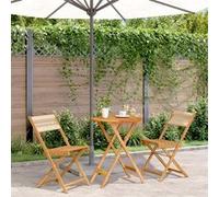 vidaXL 3-delige Bistroset polypropeen en massief hout beige3281747 Beige G