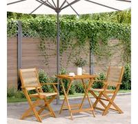 vidaXL 3-delige Bistroset polypropeen en massief hout beige3281807 Beige G