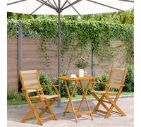 vidaXL 3-delige Bistroset polypropeen en massief hout beige3281855 Beige G